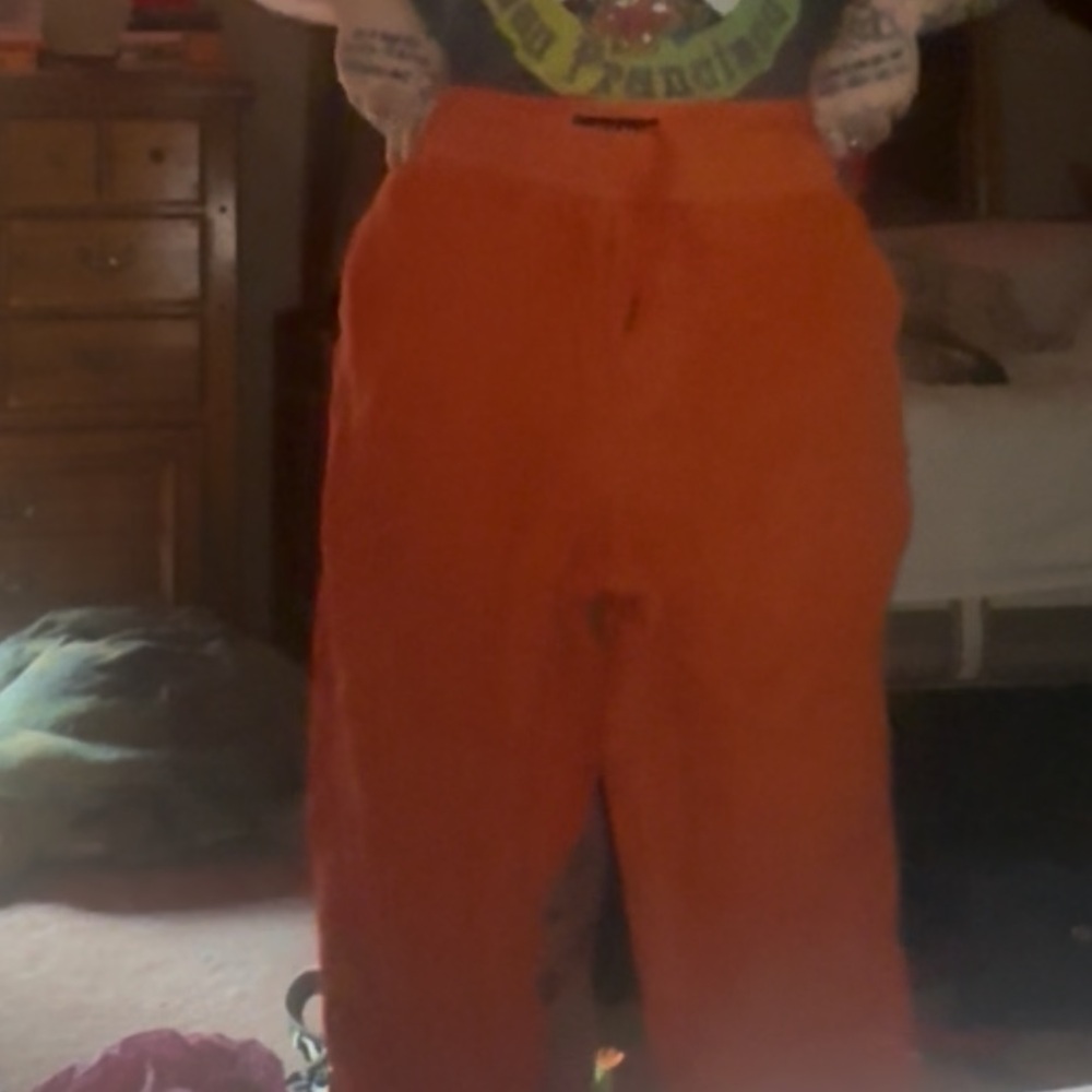 Orange Corduroy Pants with Vibrant Style